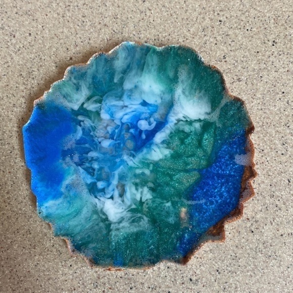 Hand Crafted Blue and Green Coasters - Picture 2 of 6